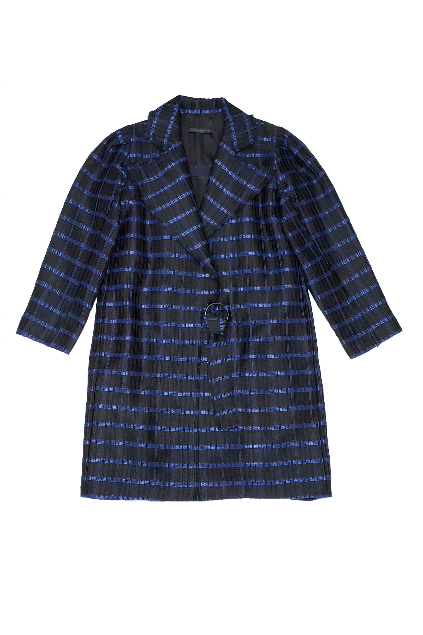 Metallic check ringed coat