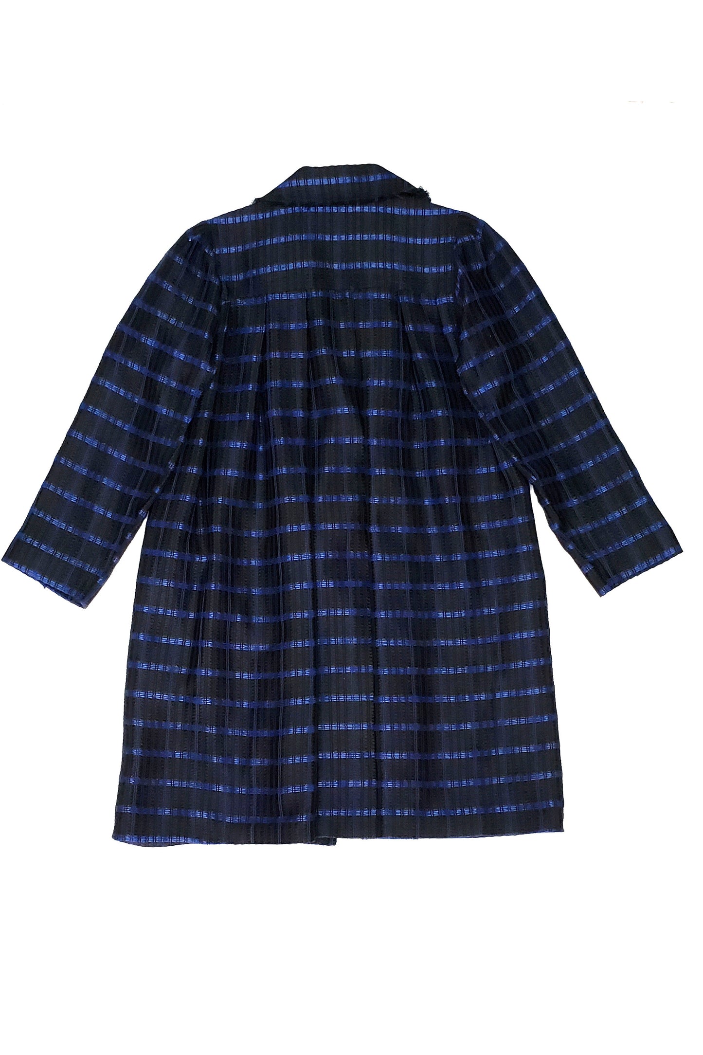 Metallic check ringed coat