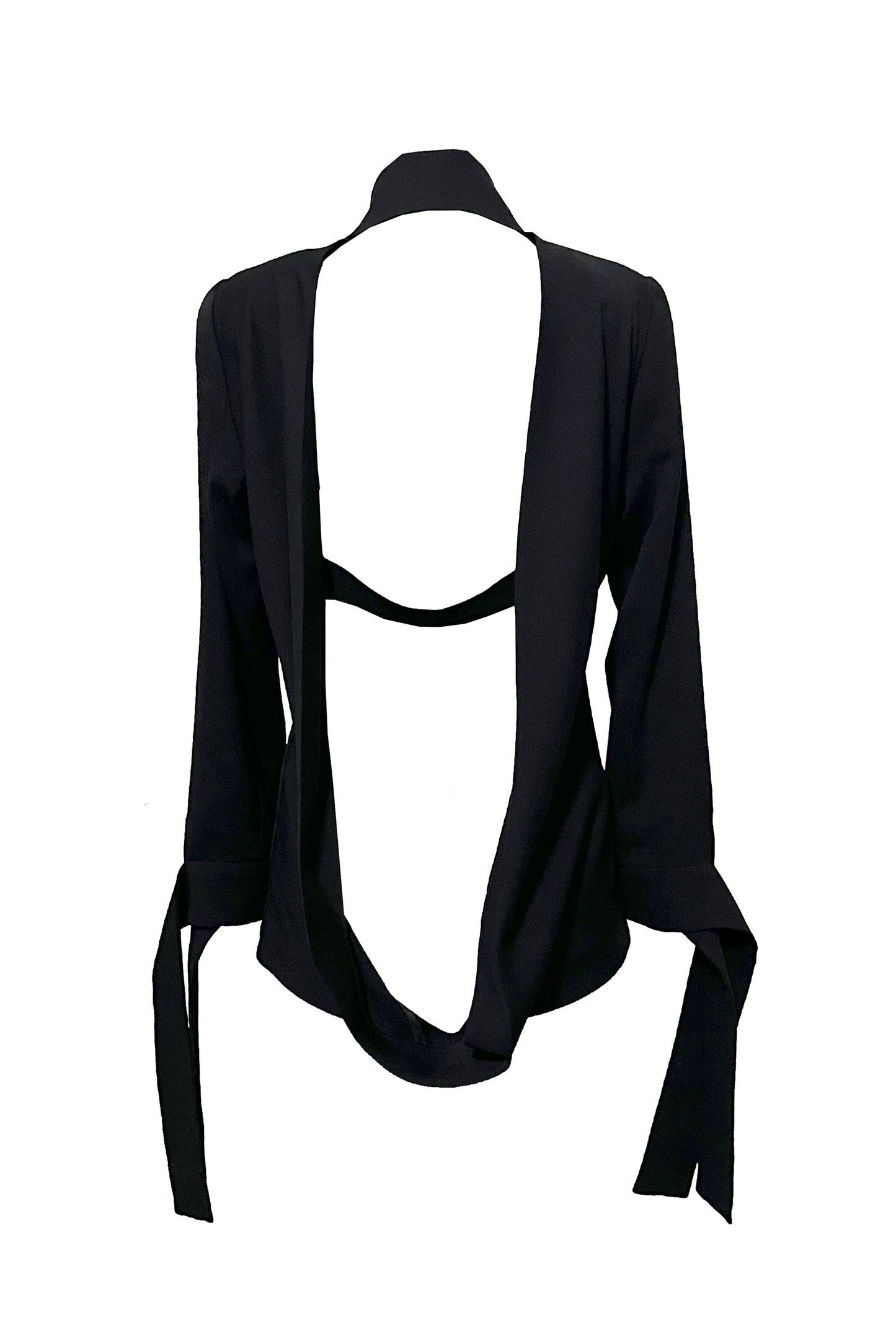 Back open crepe jacket