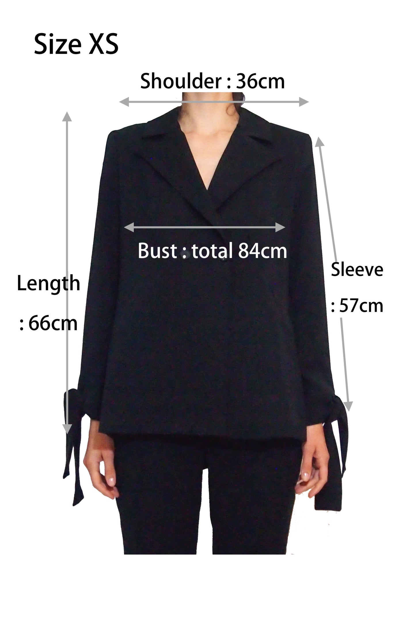 Back open crepe jacket
