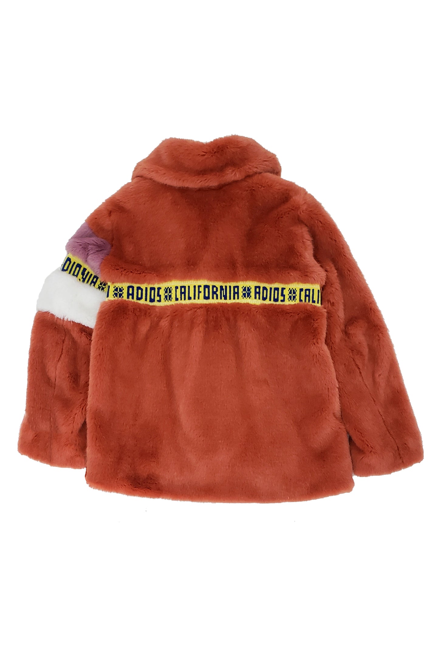 Eco-Fur biker jacket with Purepecha artisan tape