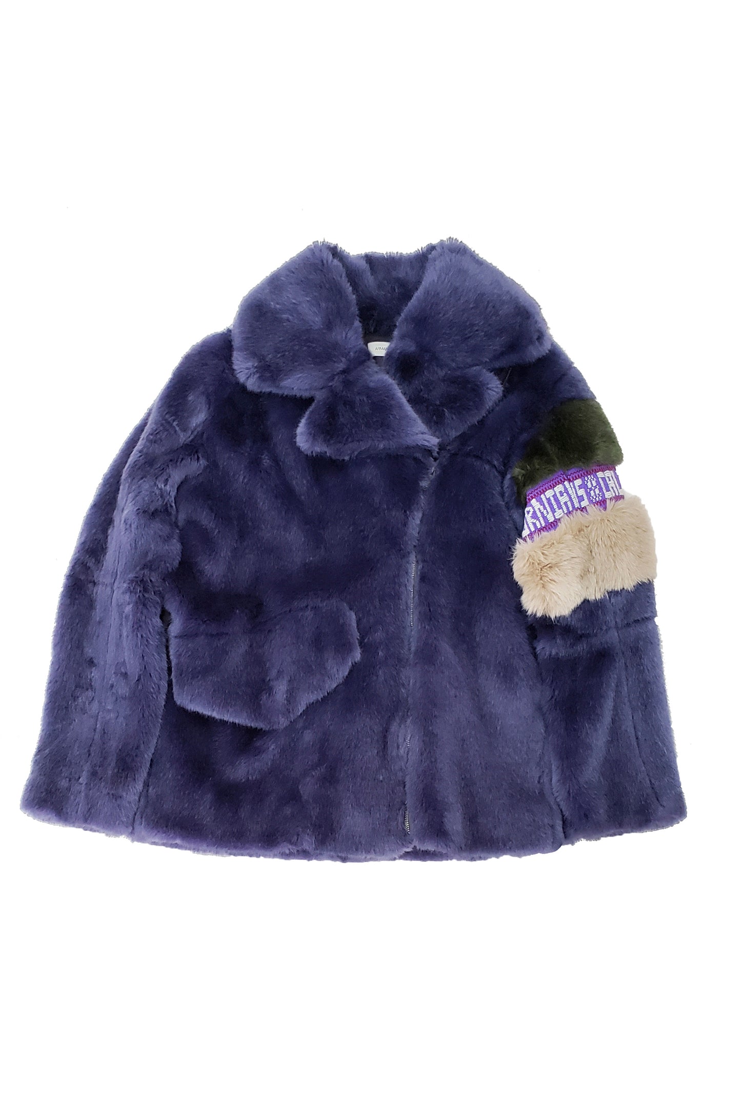 Eco-Fur biker jacket with Purepecha artisan tape