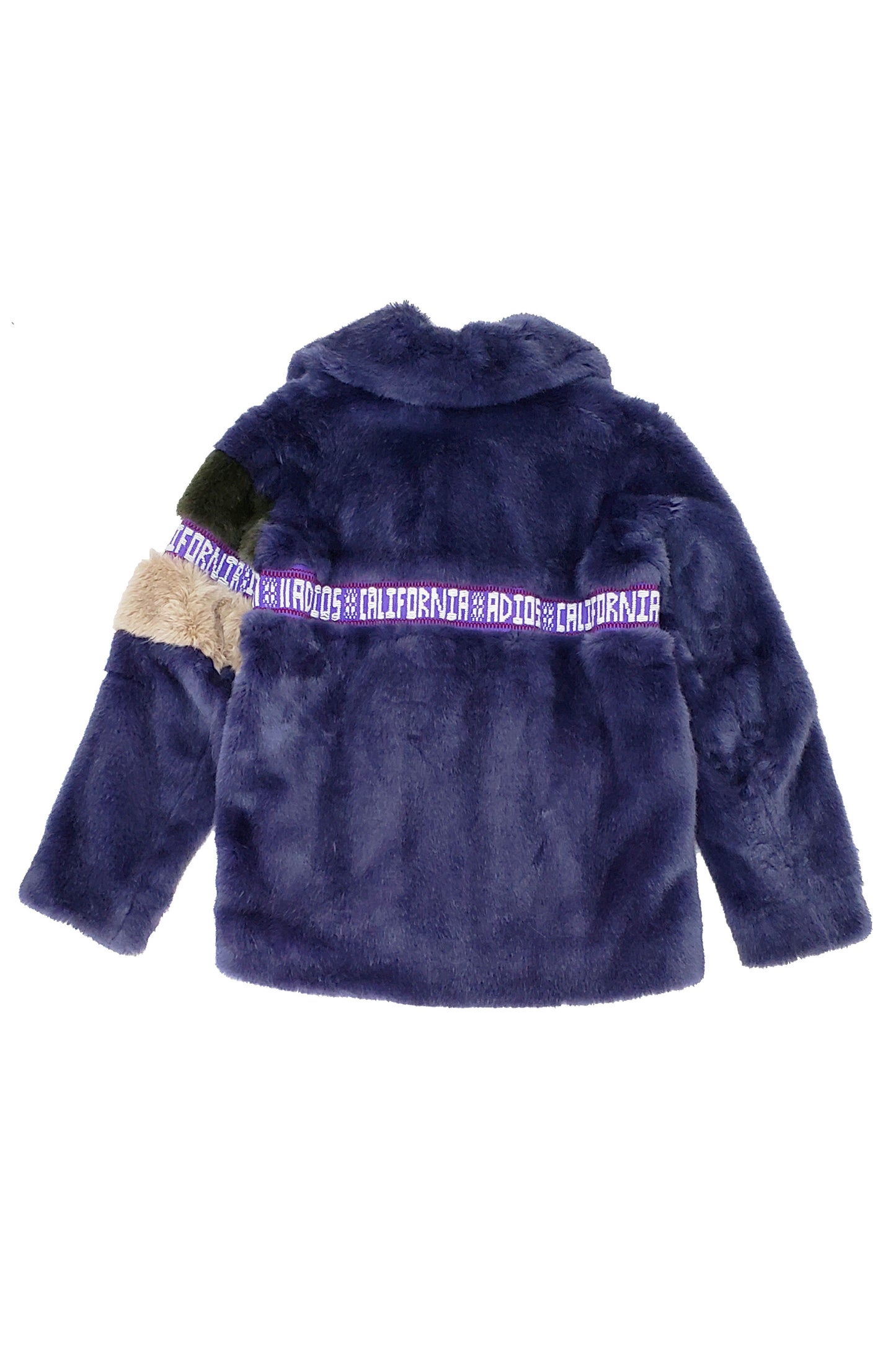 Eco-Fur biker jacket with Purepecha artisan tape