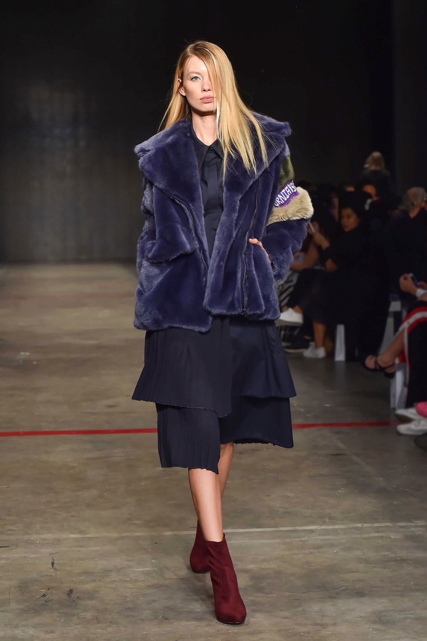 Eco-Fur biker jacket with Purepecha artisan tape