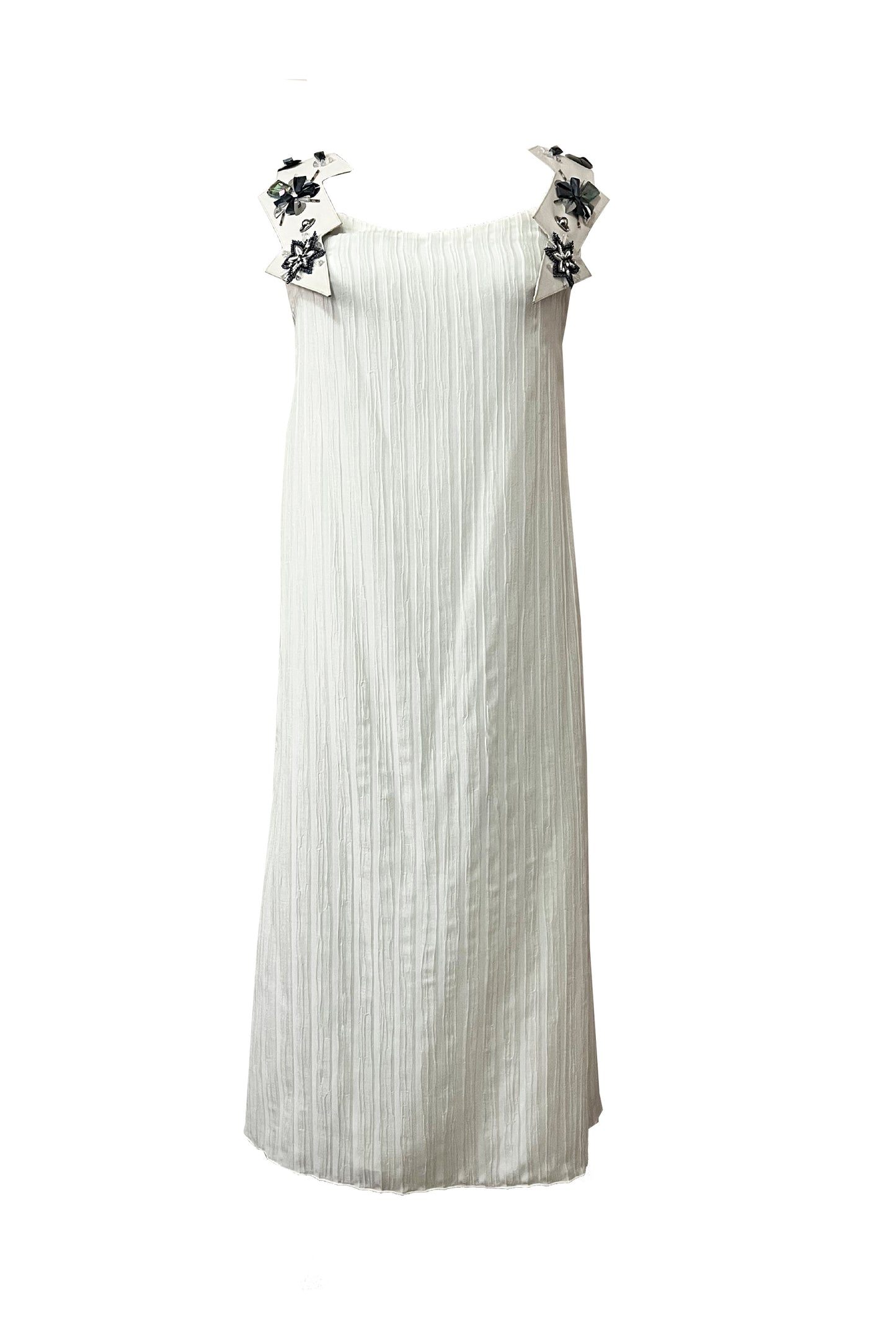 Linear dress with Hichol beads and gems