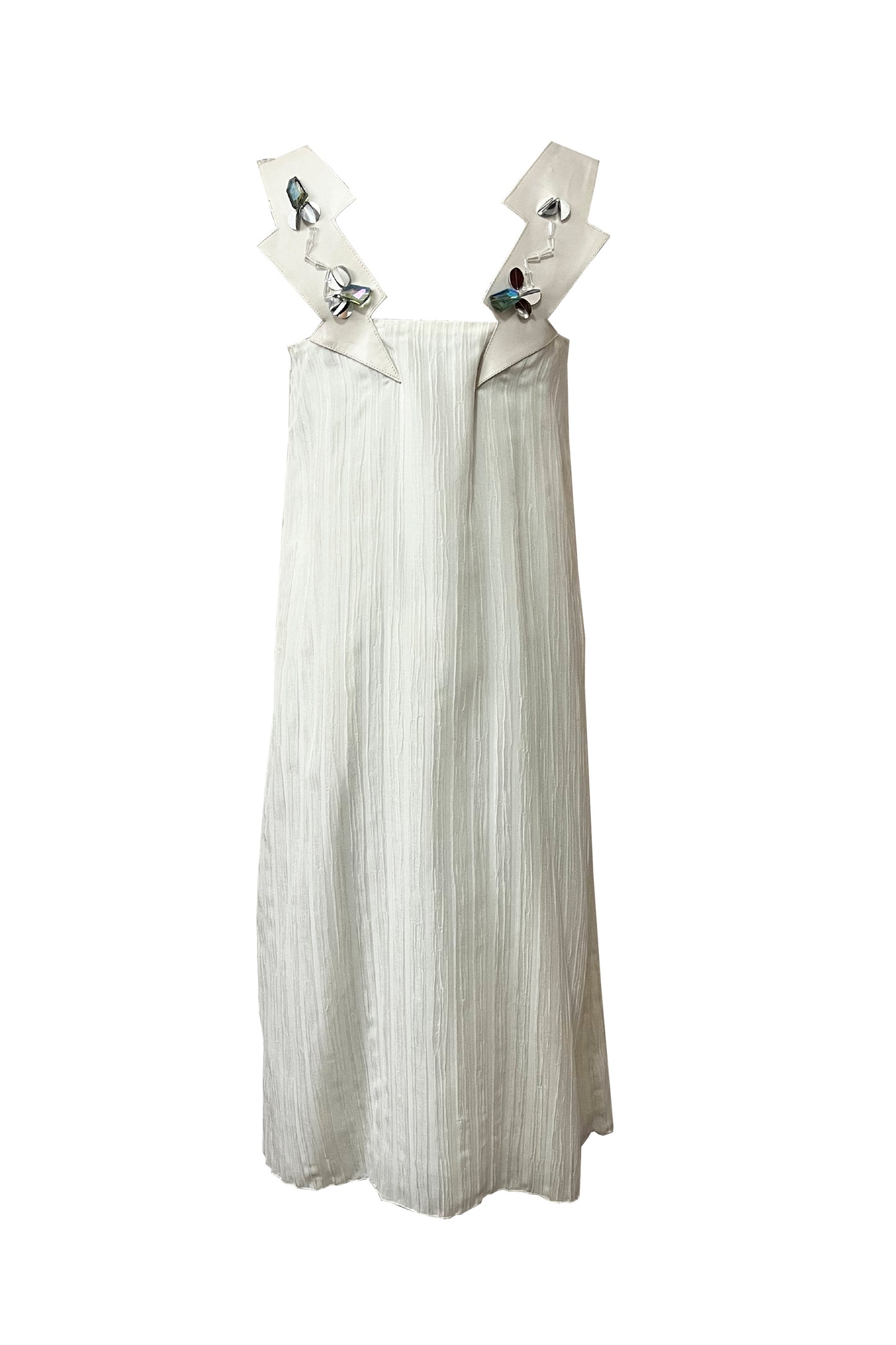 Linear dress with Hichol beads and gems