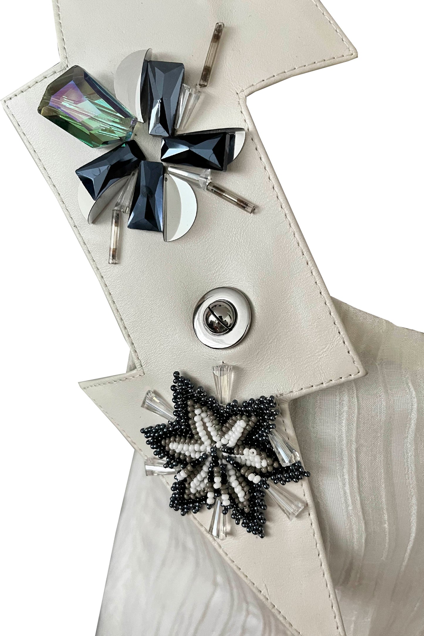 Linear dress with Hichol beads and gems