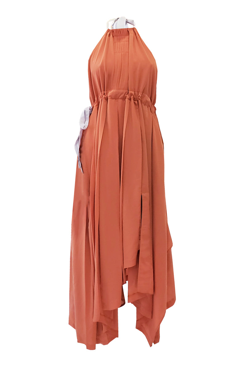 'FD001' Bi-tone halter neck dress