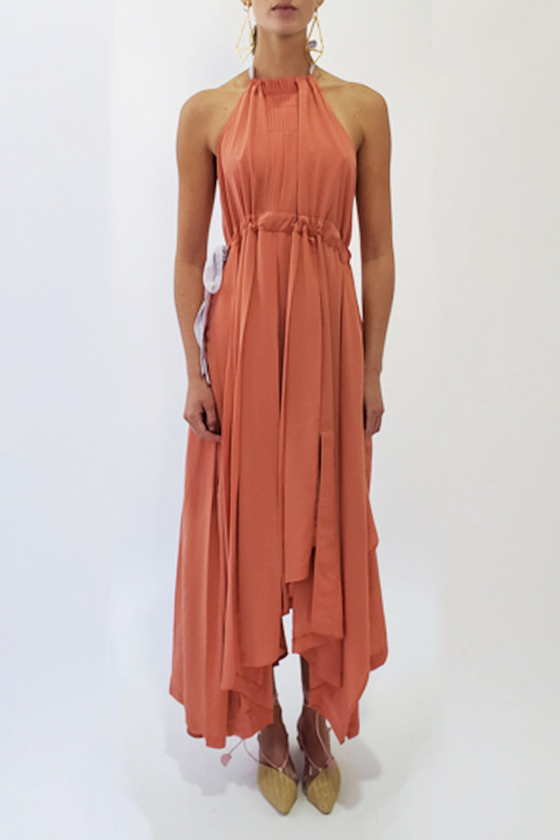 'FD001' Bi-tone halter neck dress