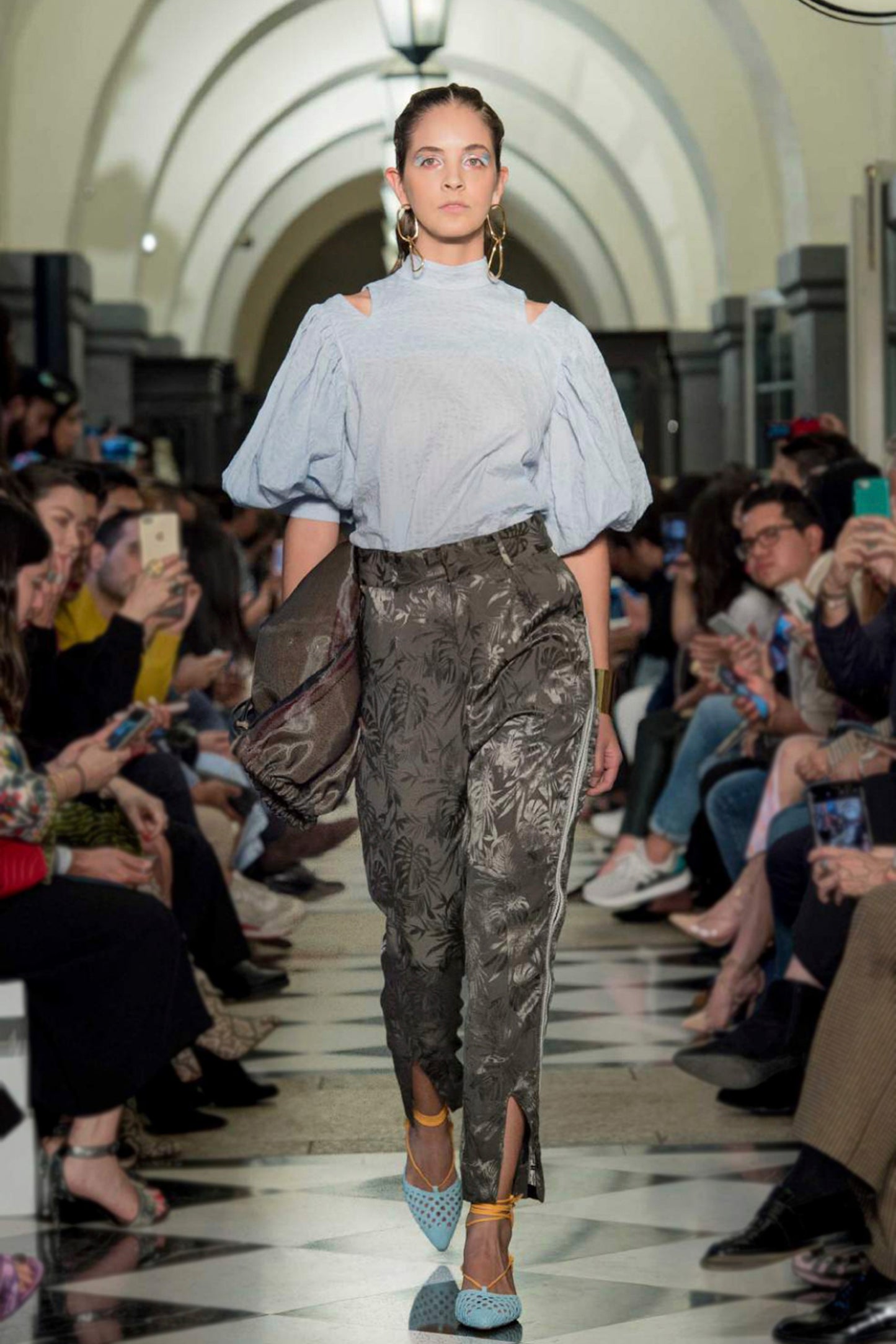 'BZ002' Palm Jacquard pants with Purepecha artisan woven tape