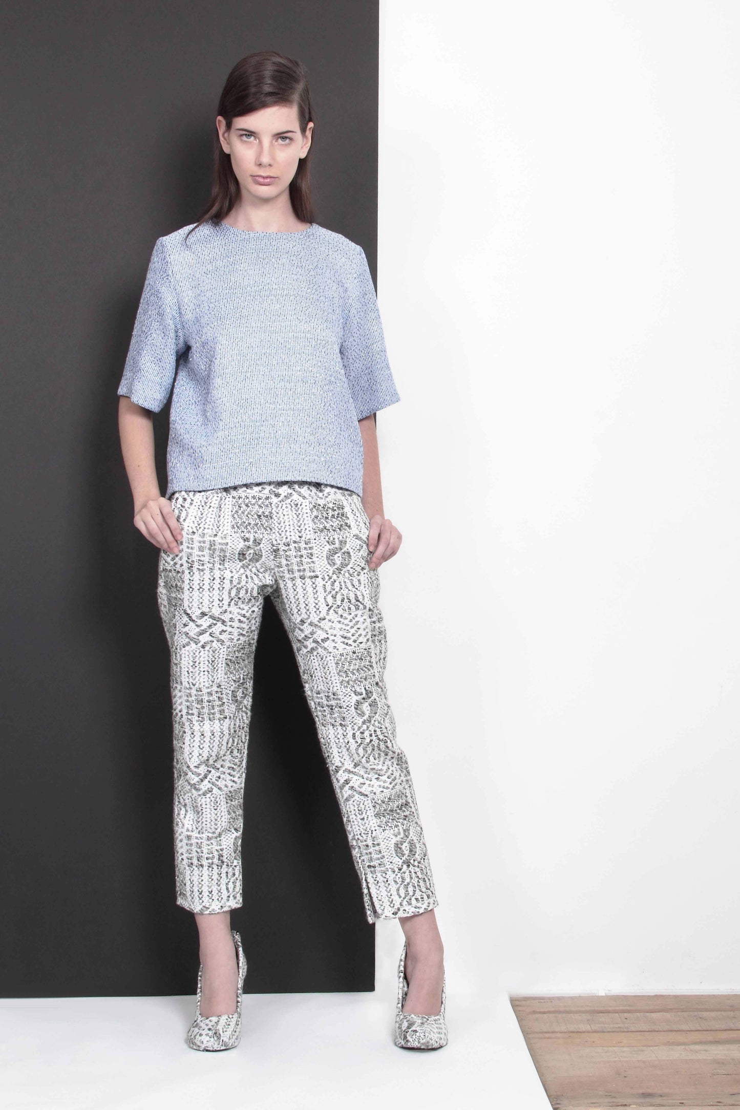 Glossy jacquard truck pants