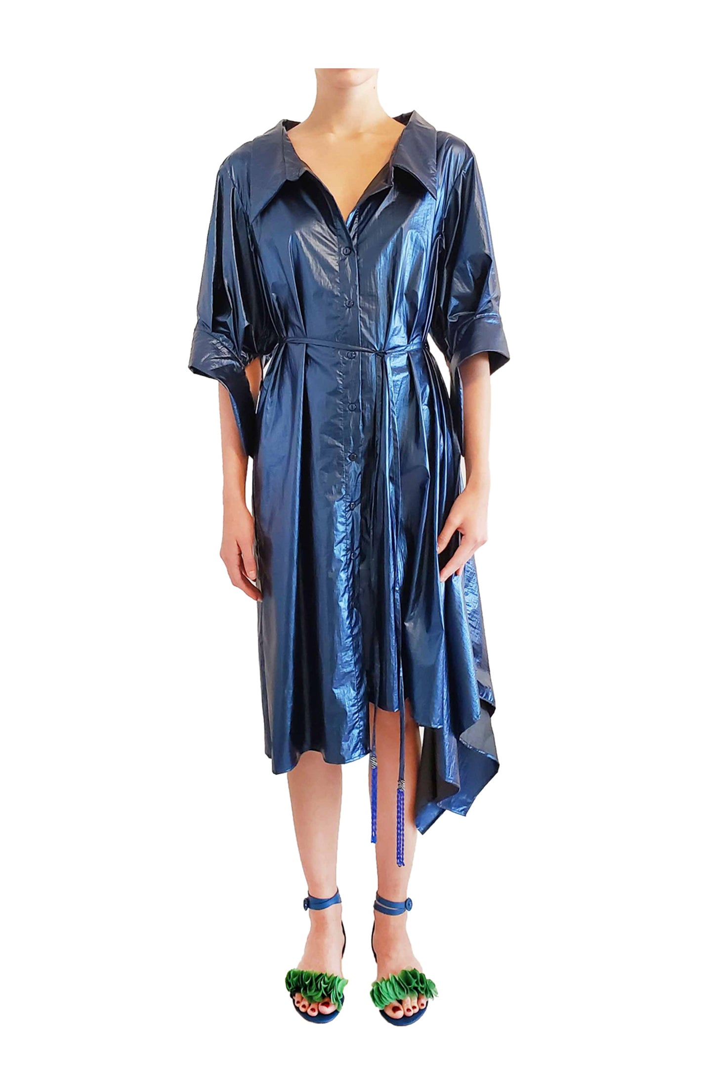 'SC001' Metallic shirt dress