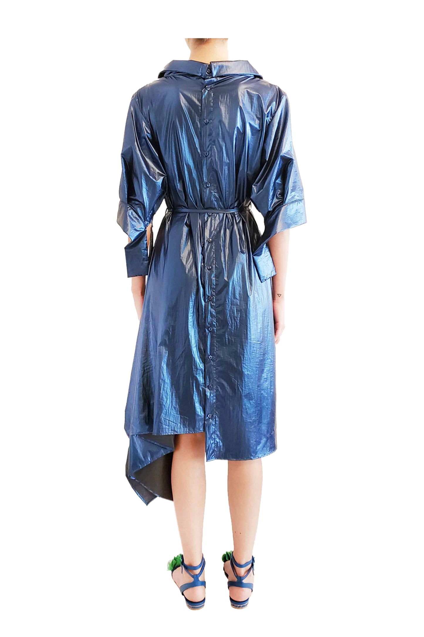 'SC001' Metallic shirt dress