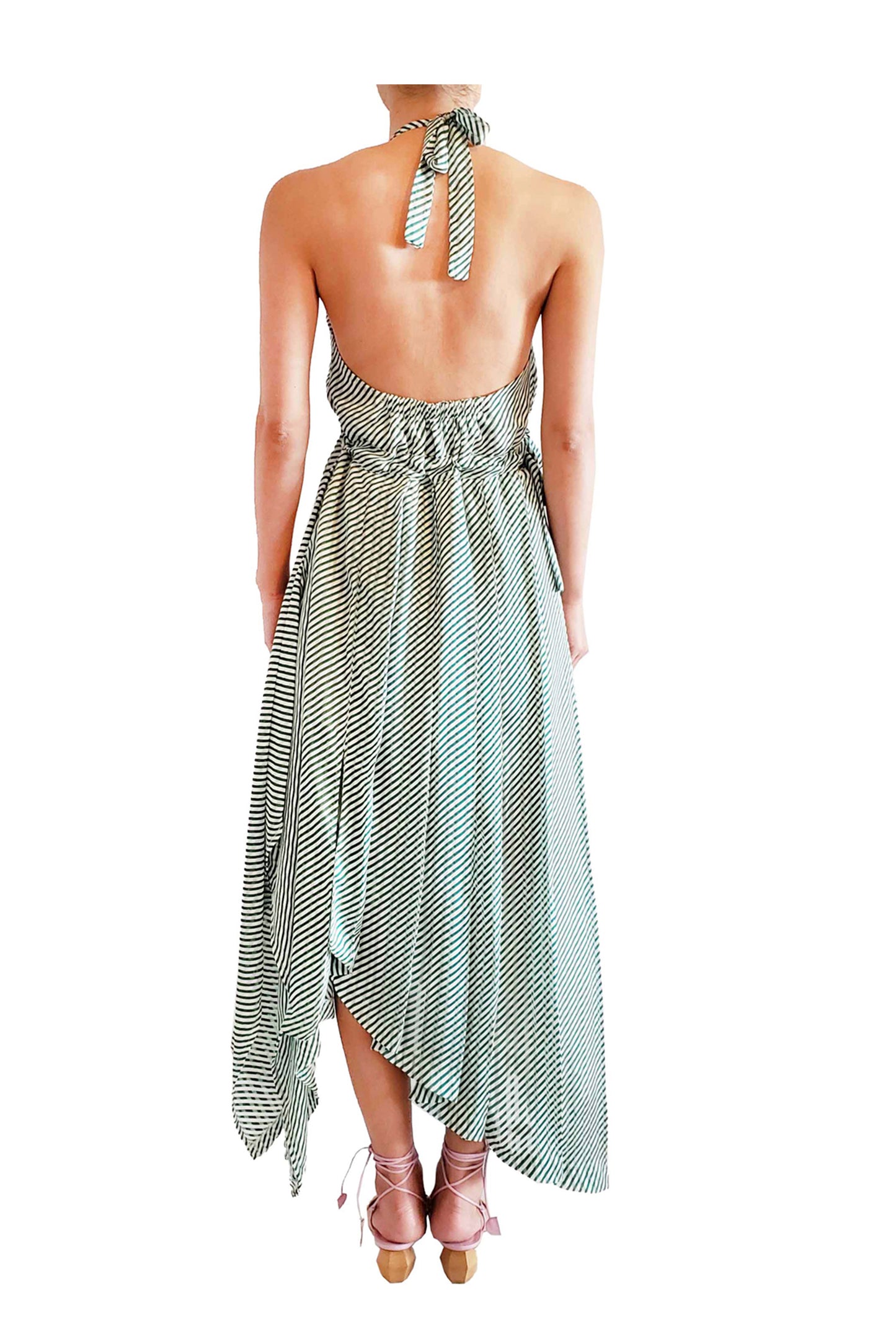 'PS001' Stripe halter neck dress