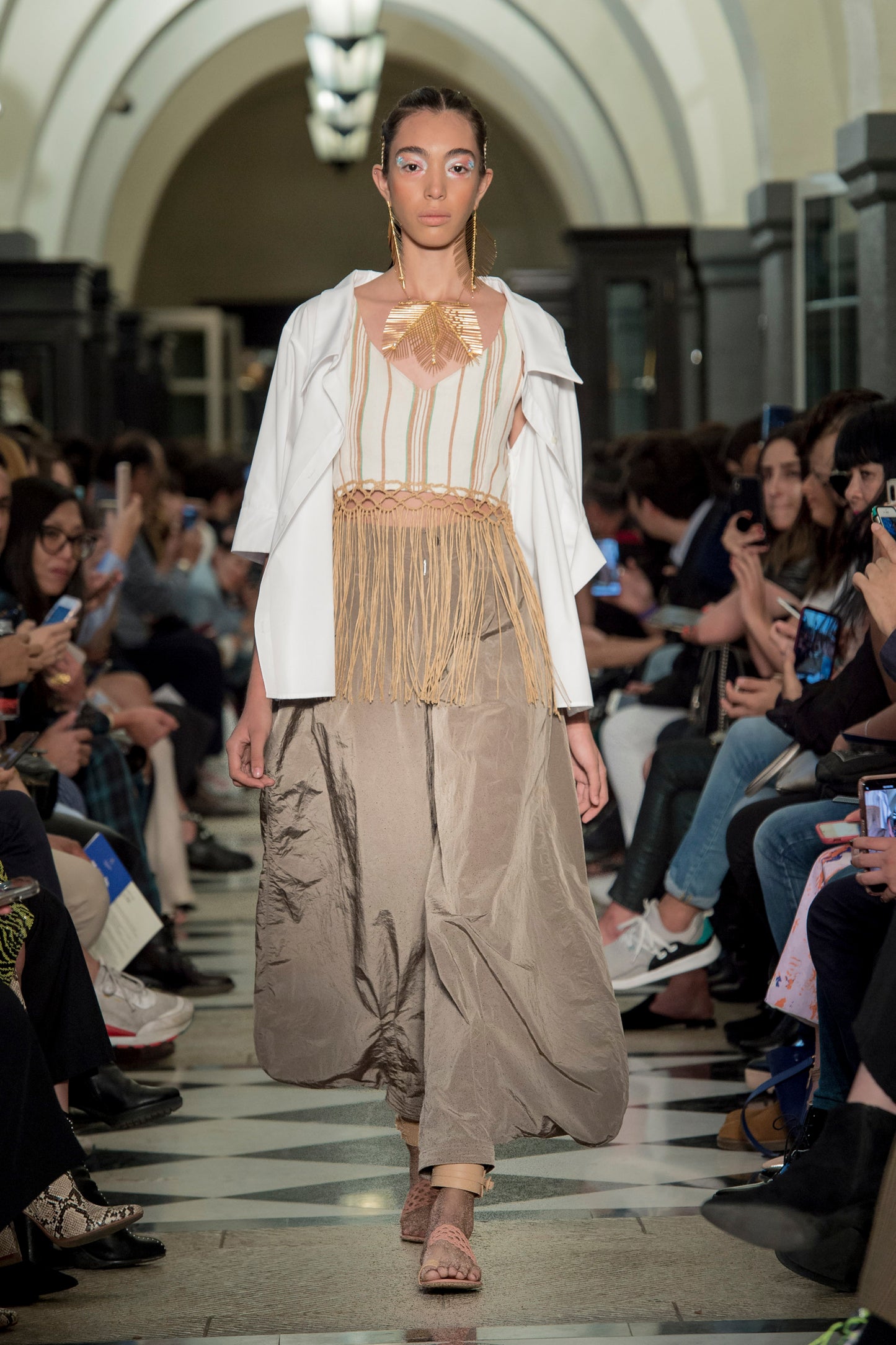 'NW001' Nylon volume pants
