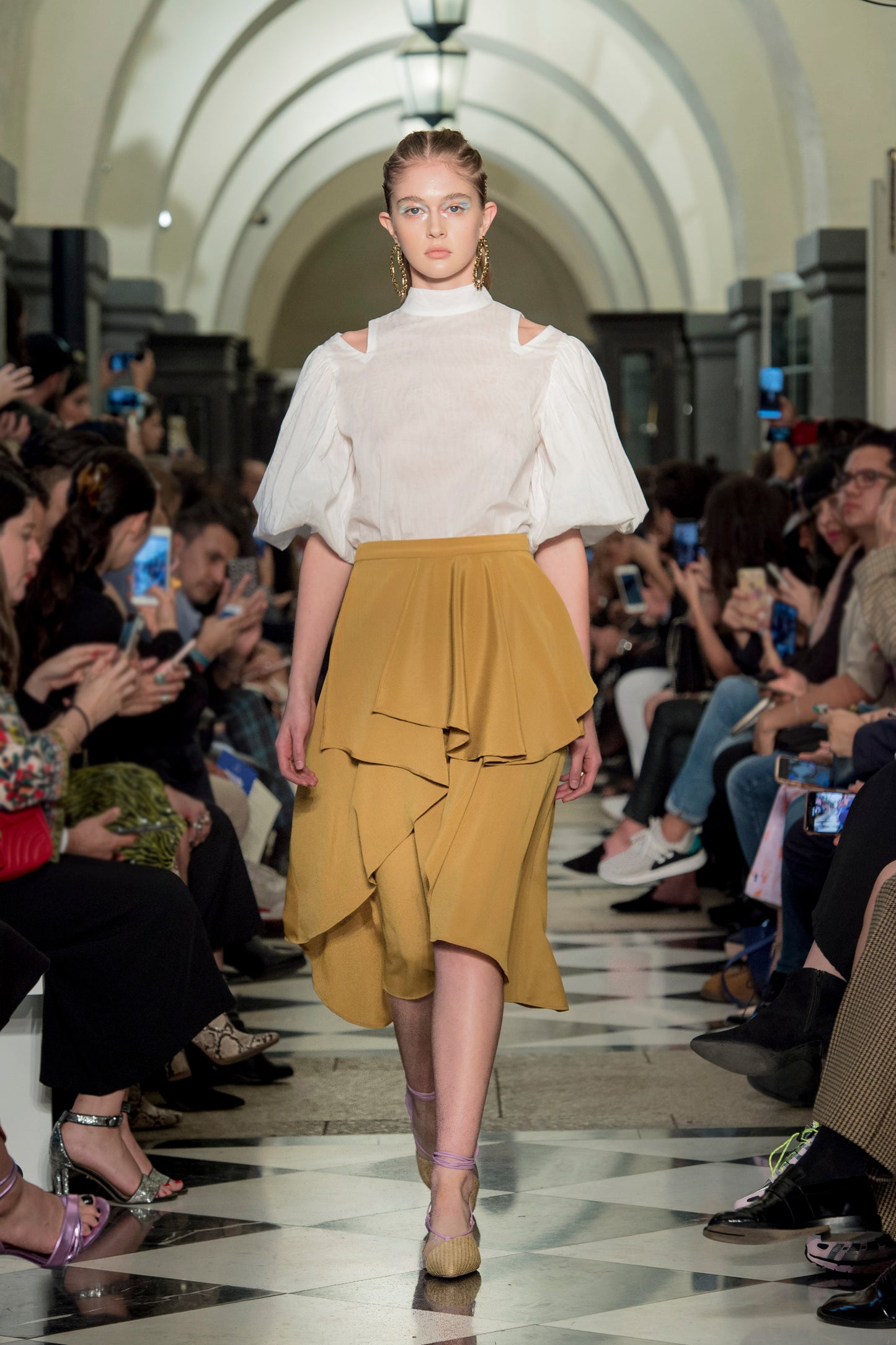 'C001' Crepe layered skirt