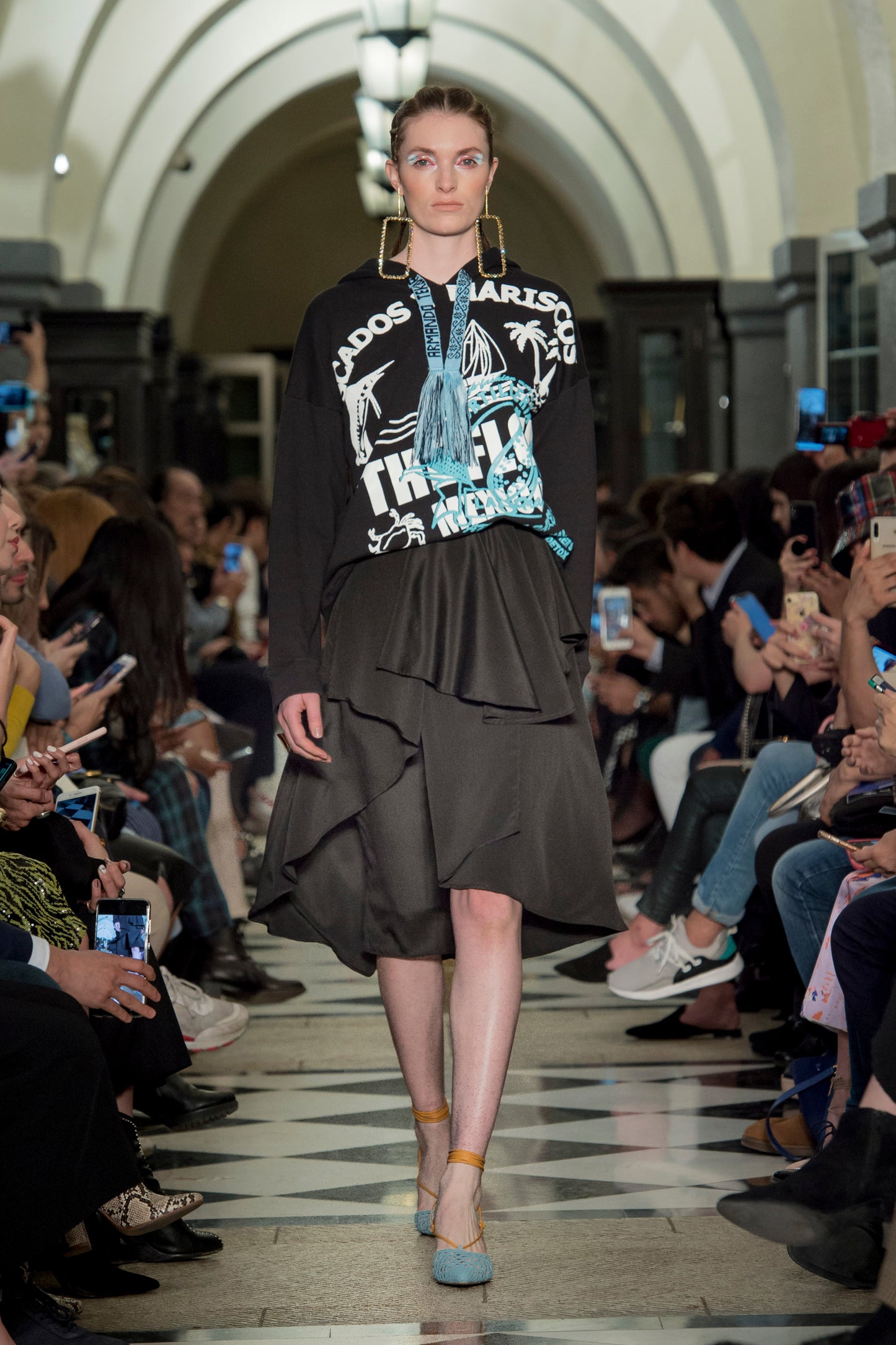 'C001' Crepe layered skirt