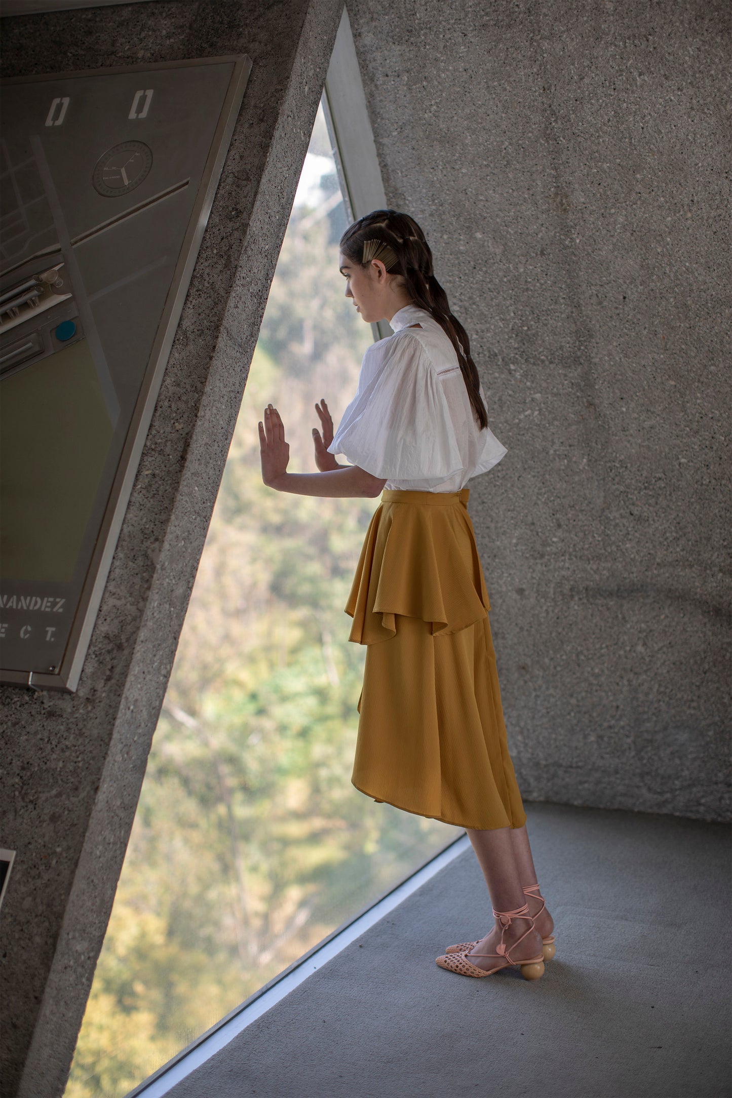 'C001' Crepe layered skirt