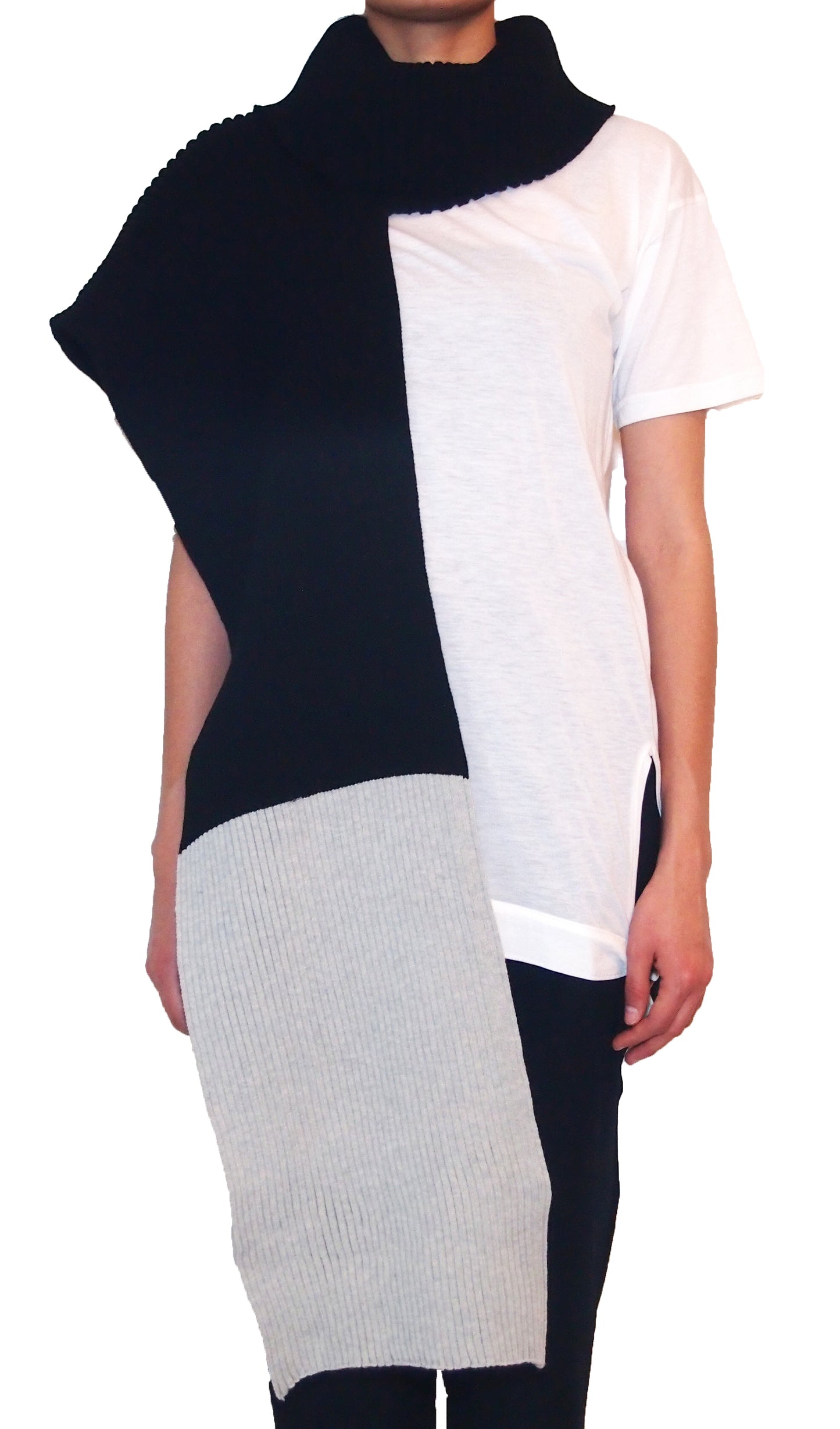Turtle-neck inset scarf