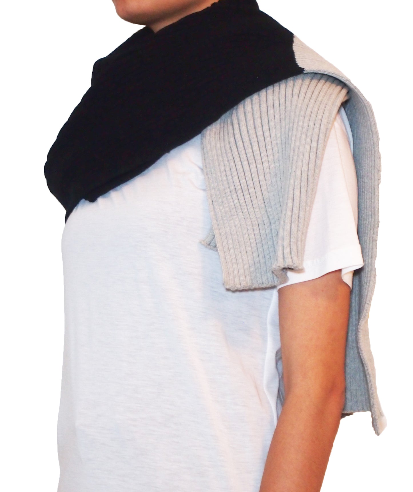 Turtle-neck inset scarf