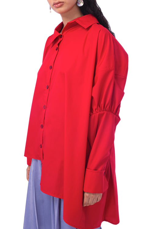 'PC001' Deconstructed oversized shirt with Purepecha artisan woven tape