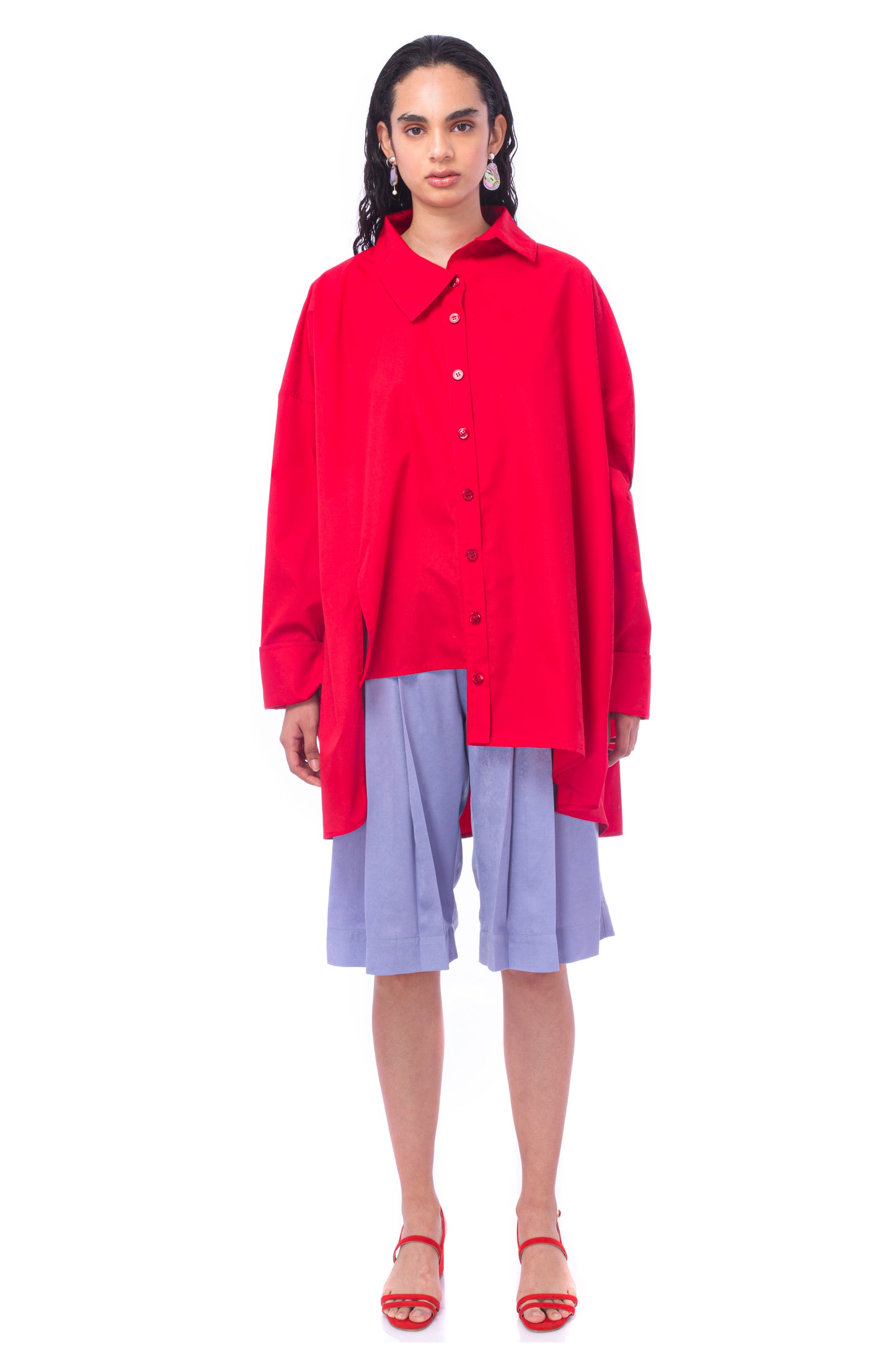 'PC001' Deconstructed oversized shirt with Purepecha artisan woven tape