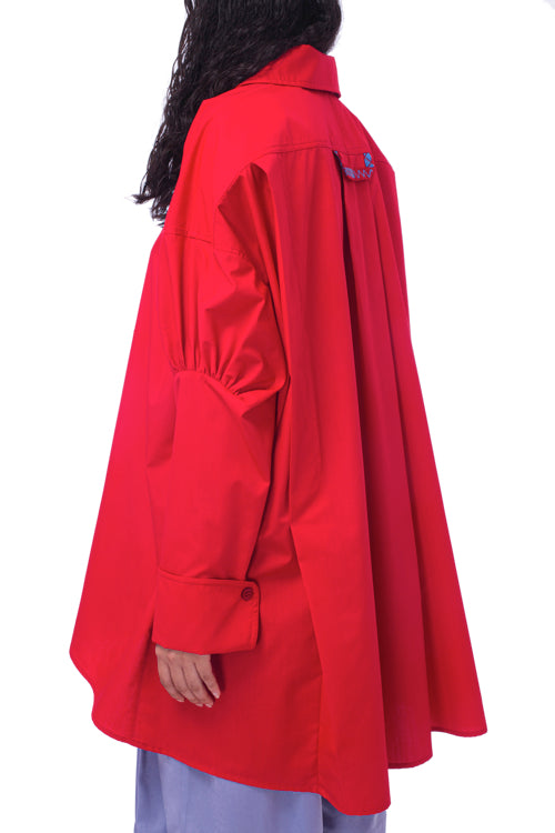 'PC001' Deconstructed oversized shirt with Purepecha artisan woven tape