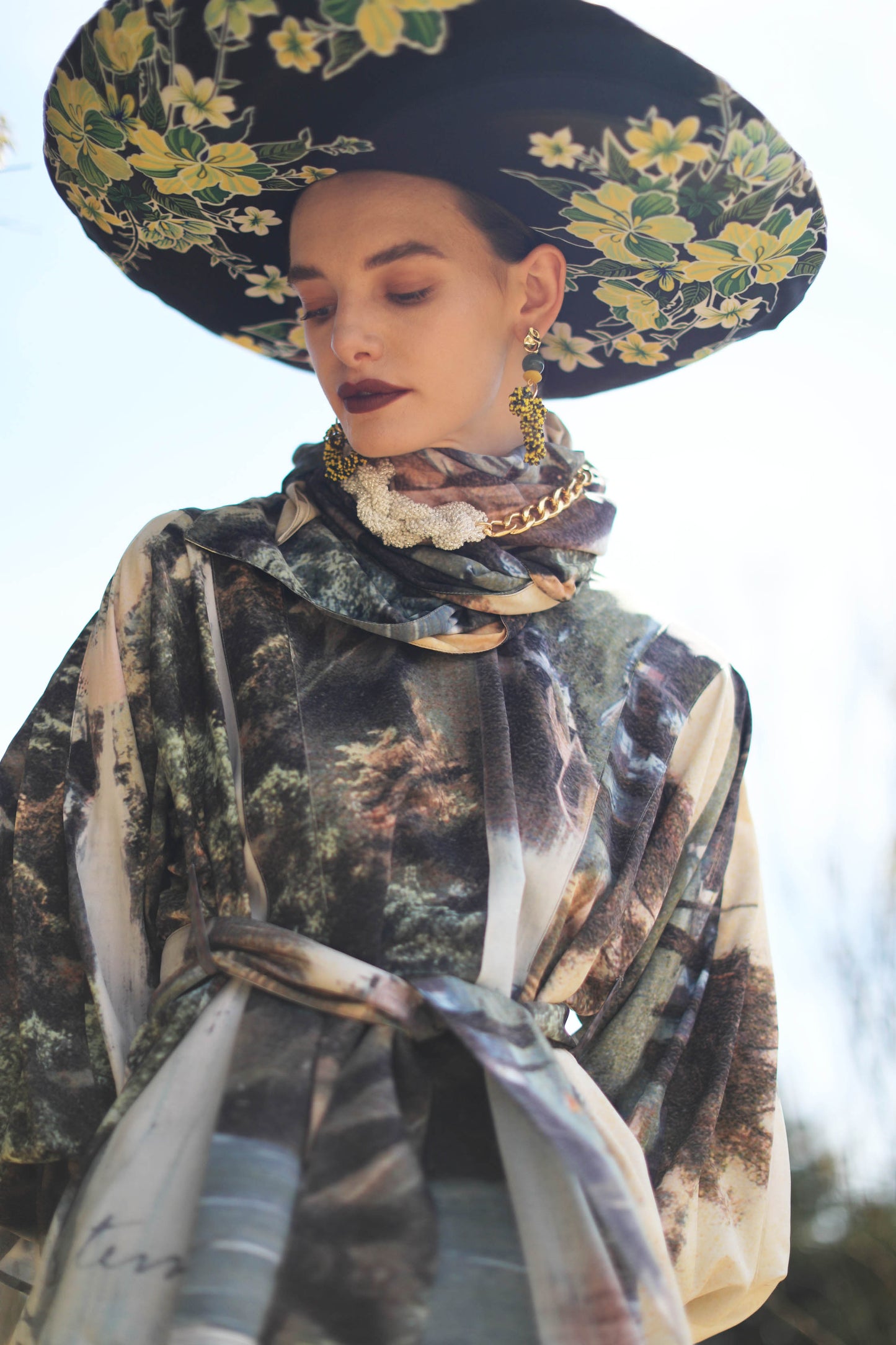 Mexican landscape print Scarf