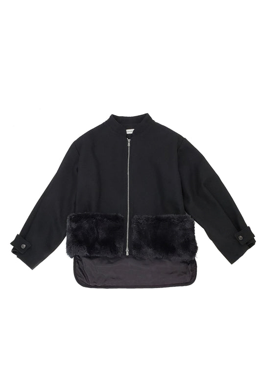 Melton Eco-Fur blouson jacket