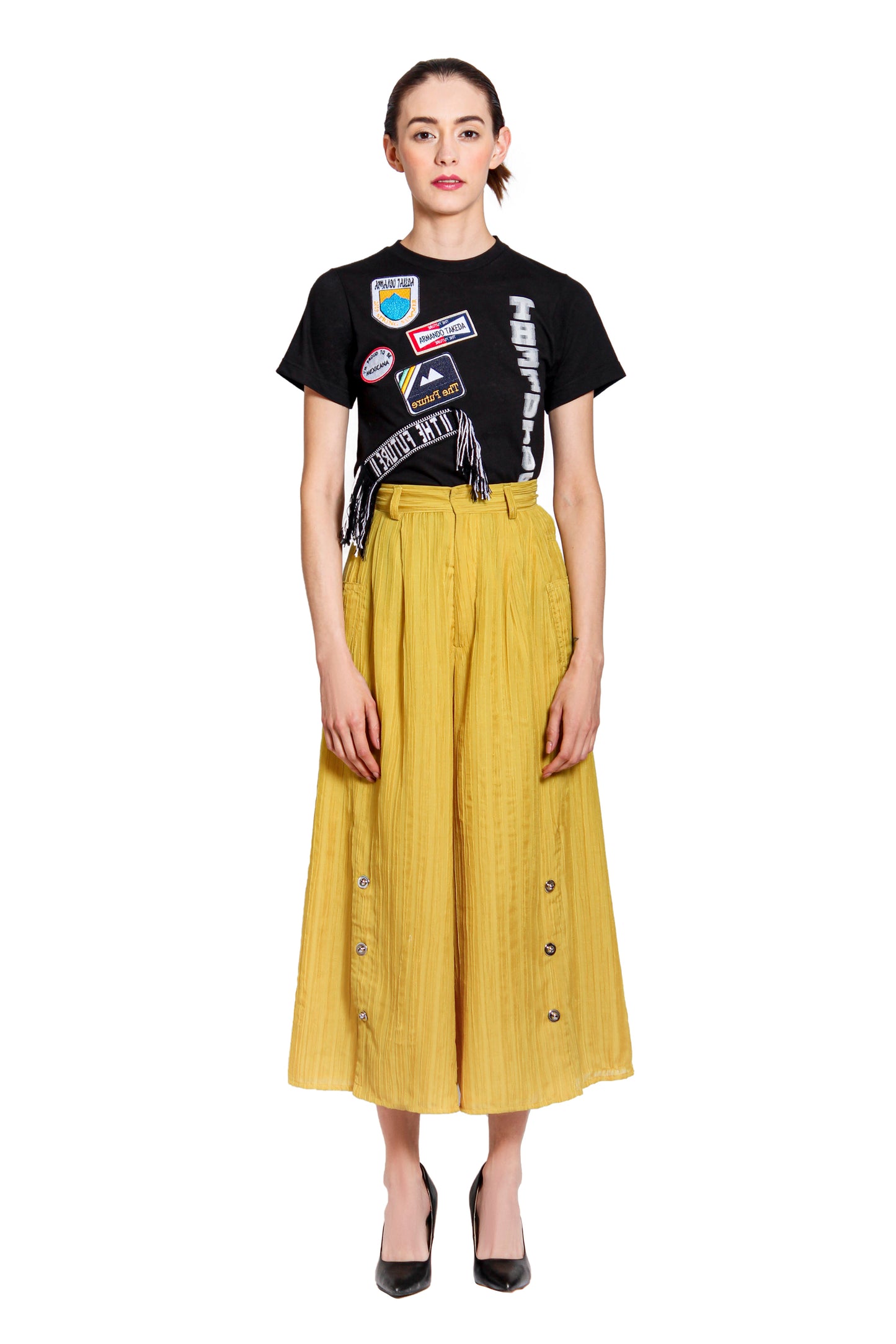 Culotte pants with side pockets