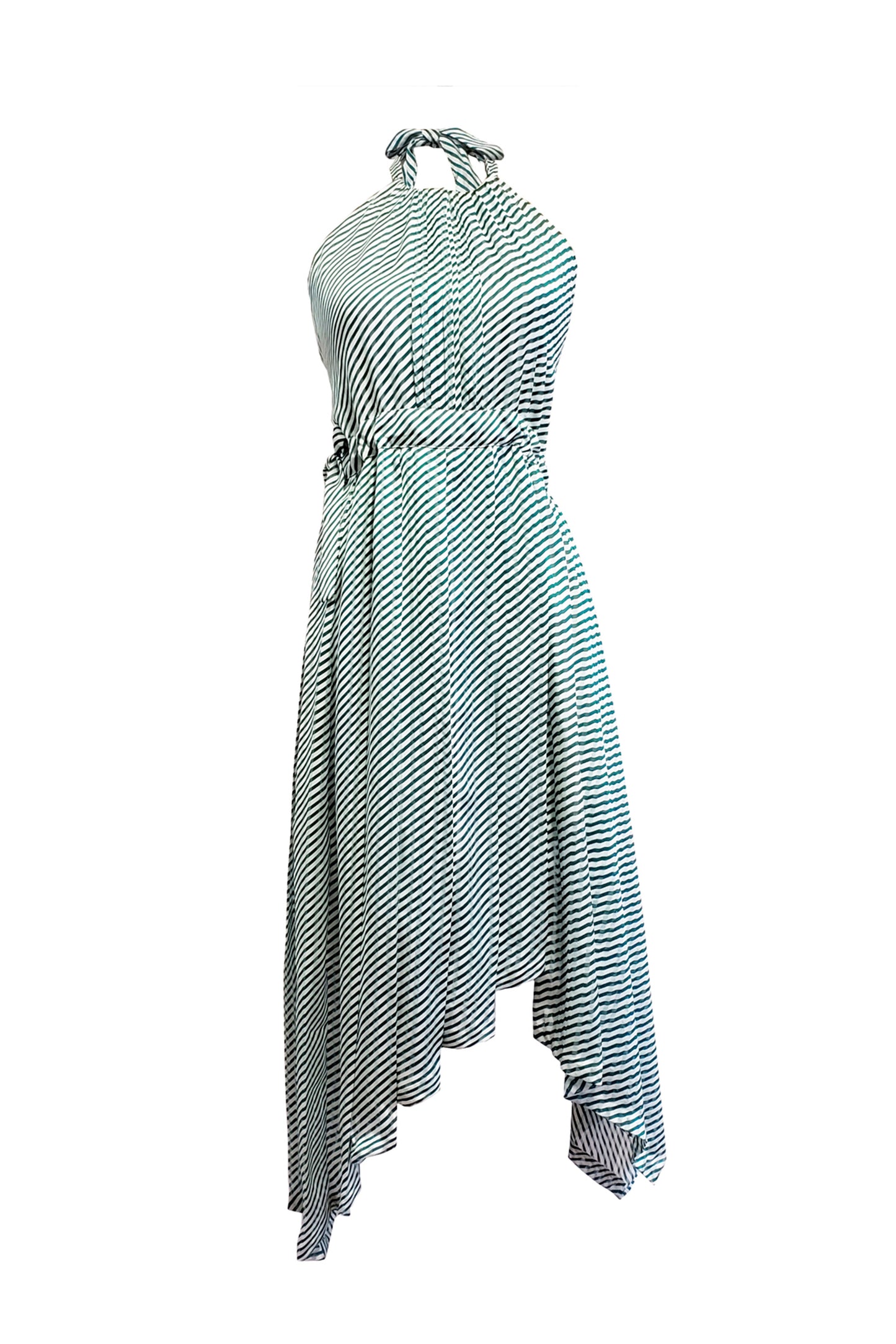 'PS001' Stripe halter neck dress