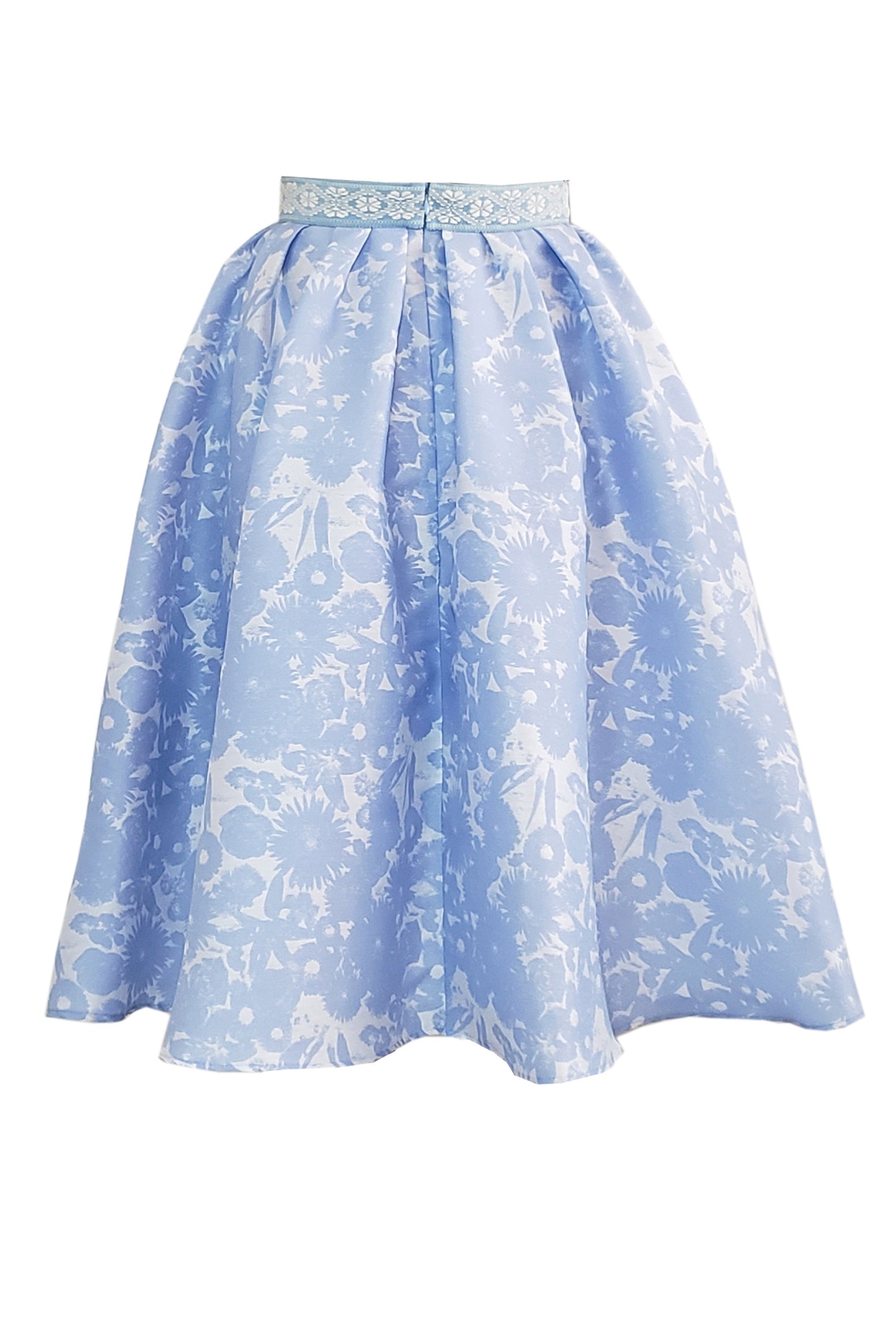 Flower jacquard skirt with Purepecha artisan woven waist belt